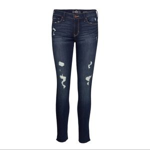 SALE 5LHollister Low-Rise Super Skinny Dark Ripped